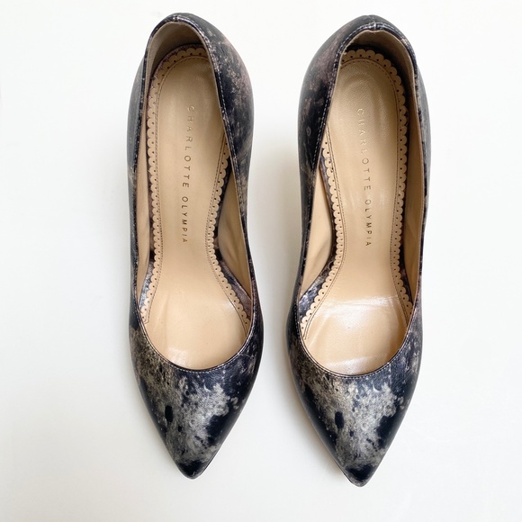 Sz37 / Charlotte Olympia Metallic Platform Pumps - Picture 6 of 13
